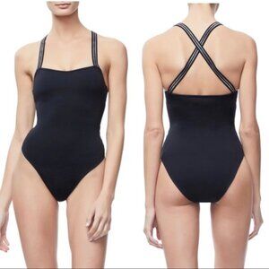 NWT Good American Good Body Bodysuit black size 0 XS